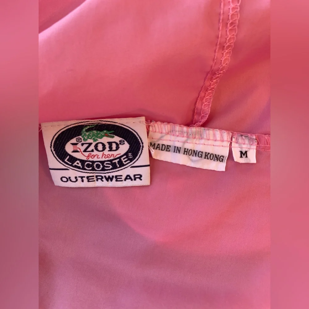 Vintage Izod Lacoste Pullover Windbreaker Barbie Pink - Picture 11 of 11